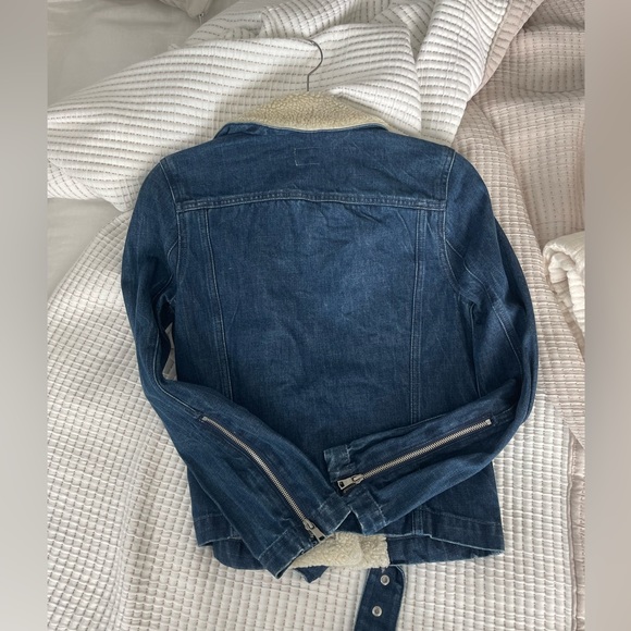 Gap Shearling Denim Moto Jacket, size XS - Picture 4 of 4